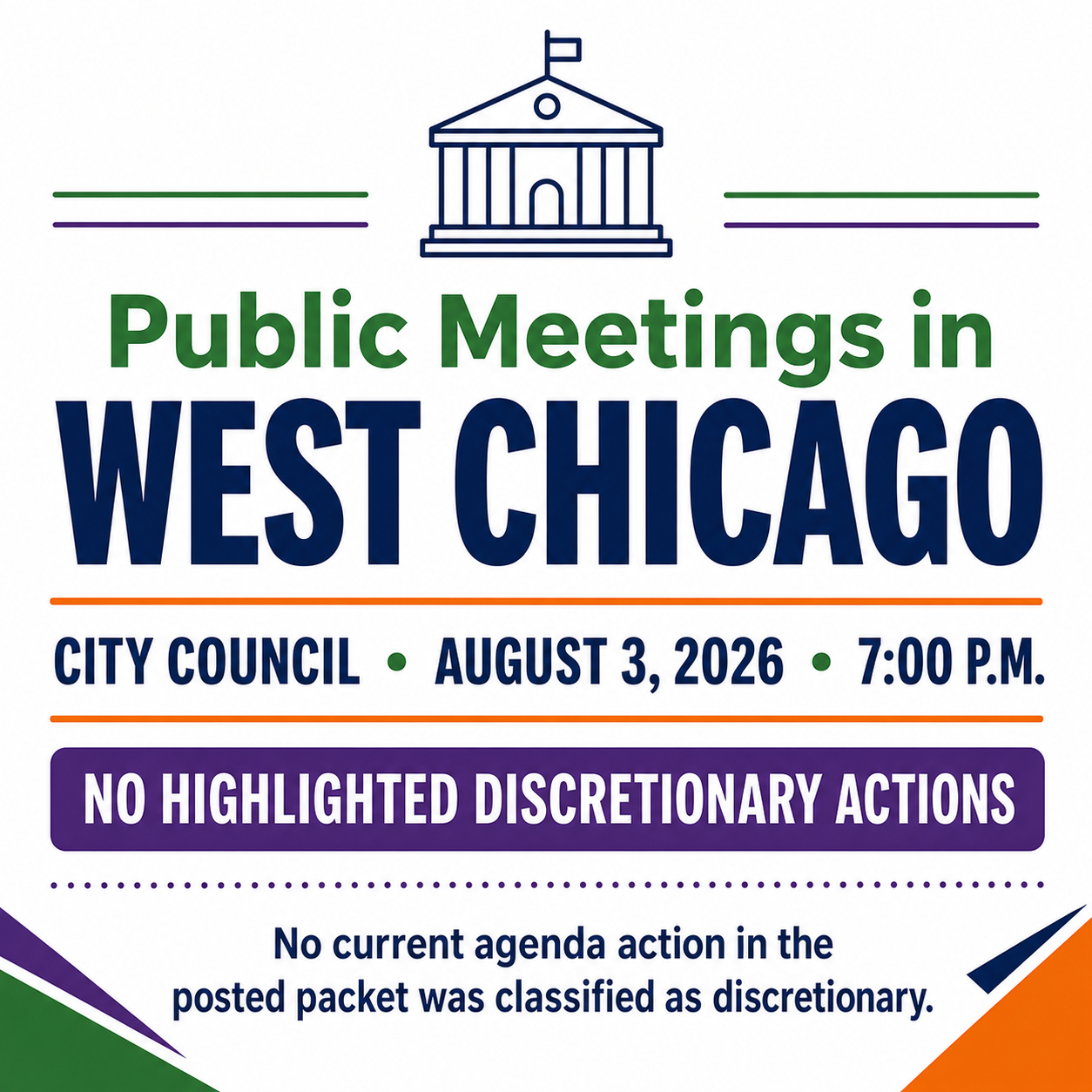 City Council discretionary agenda highlights for August 3, 2026